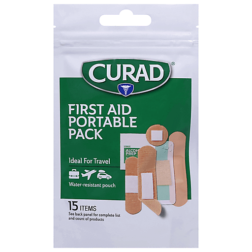 Curad® First Aid Portable Pack – 15 Piece Travel Kit