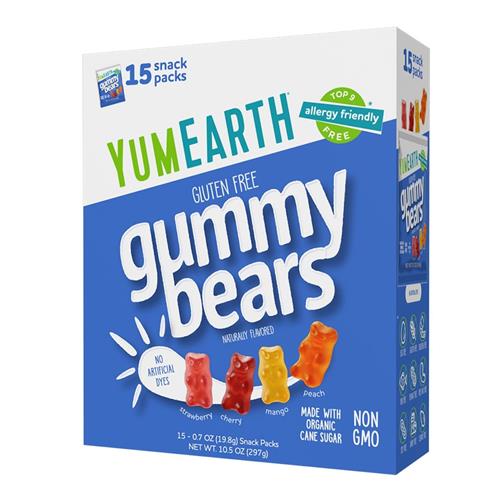 Yumearth Organic Gummy Bears - Fruity Gummy Candy Snack Packs, Gluten Free Snacks For Kids - Allergy Friendly, Non-Gmo, No Artificial Flavors Or Dyes - Assorted Flavors, 0.7 Oz - 15 Count (Pack O