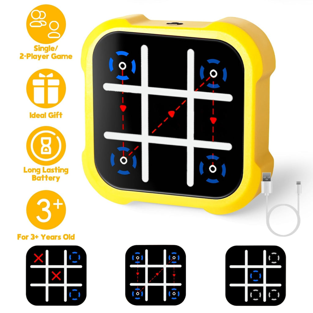 3 In 1 Electric Tic Tac Toe Game Memory Flash Whack Mole Game Portable Travel Game Classic Board Games For Adults and Kids Aged 3+