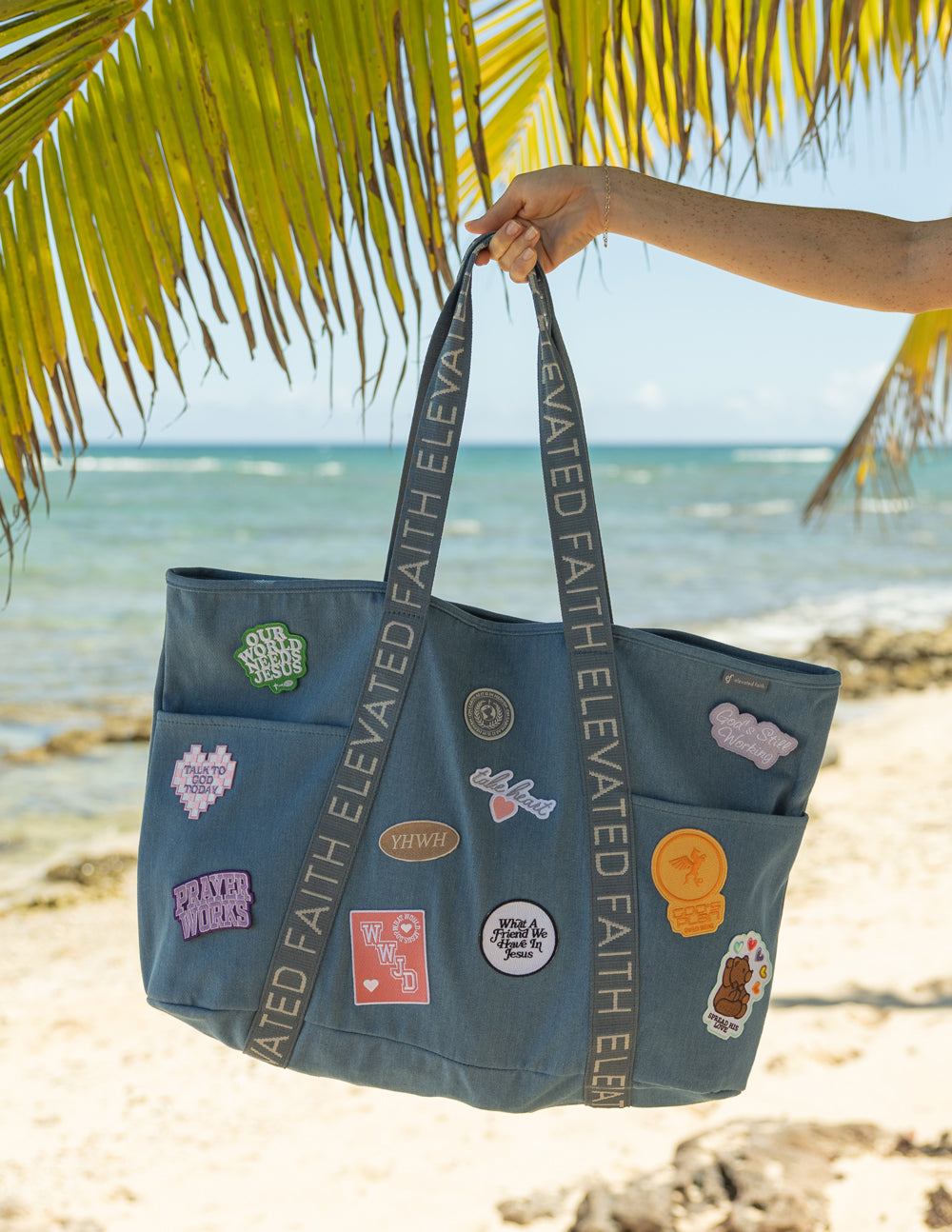 The Large Everyday Denim Tote Patch Kit