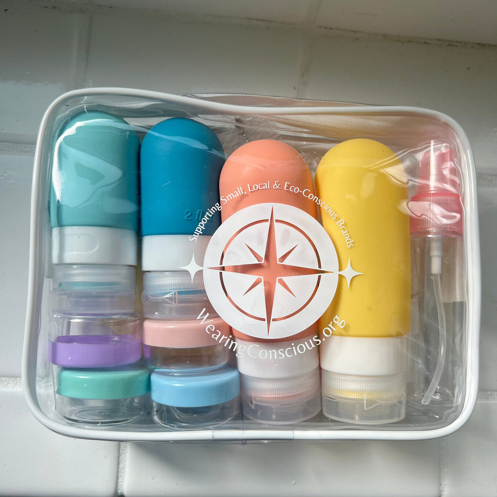 TSA-Approved Reusable Silicone Travel Bottles Set – 16 pcs / White Pack