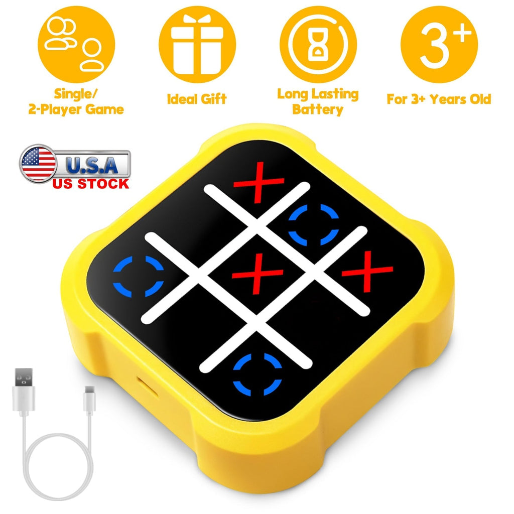 3 In 1 Electric Tic Tac Toe Game Memory Flash Whack Mole Game Portable Travel Game Classic Board Games For Adults and Kids Aged 3+